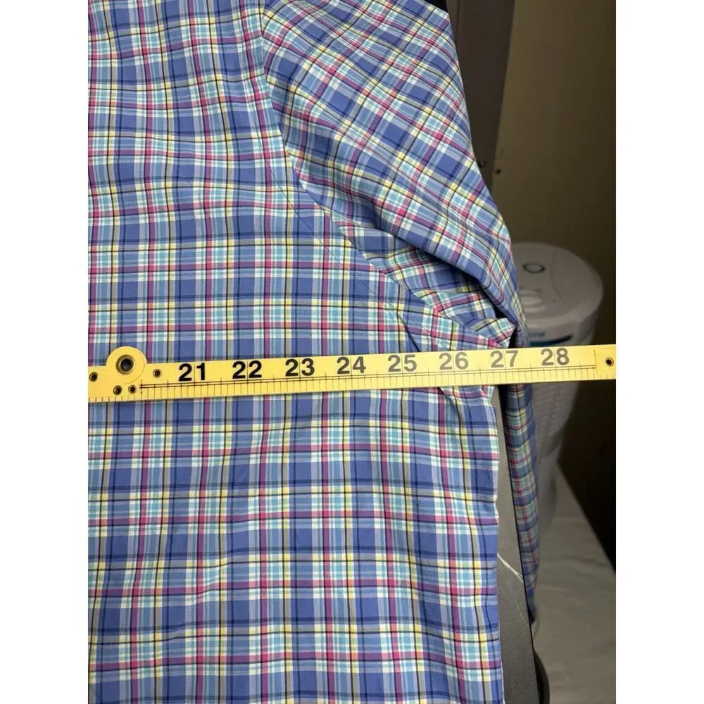 Polo Ralph Lauren Shirt Men’s XXL Blue Multicolor Plaid Cotton Button Down Pony